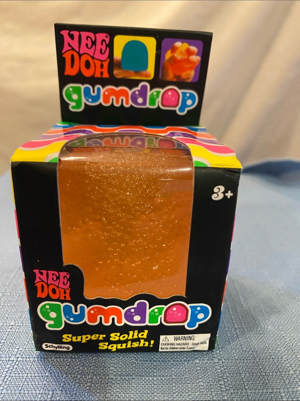 Nee Doh Gumdrop Super Solid Squish Squeezable Stress Reliever Orange